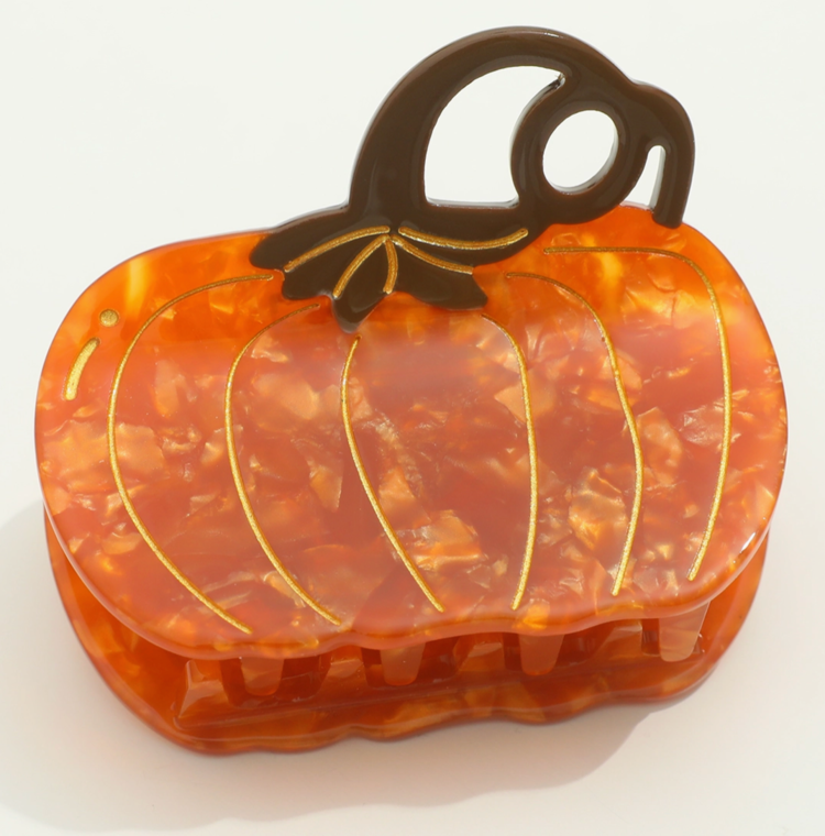 ADORRO Harvest Pumpkin Claw Clip - Orange