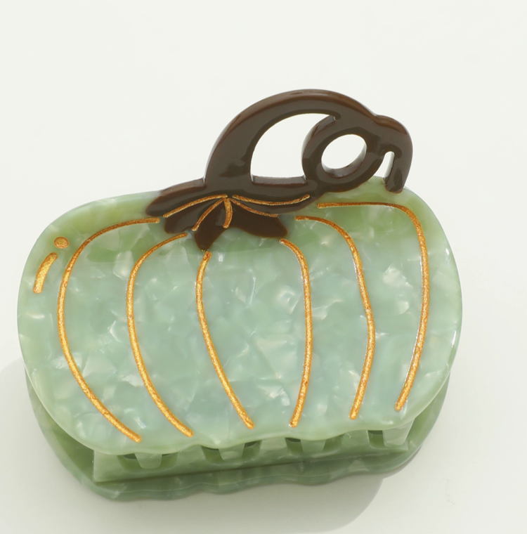ADORRO Harvest Pumpkin Claw Clip - Green