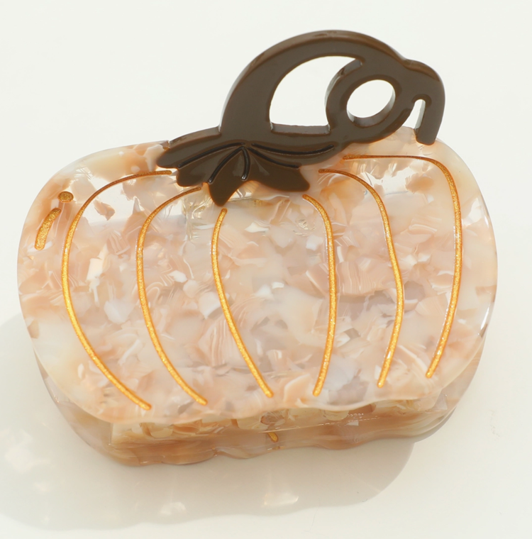 Harvest Pumpkin Claw Clip - Taupe