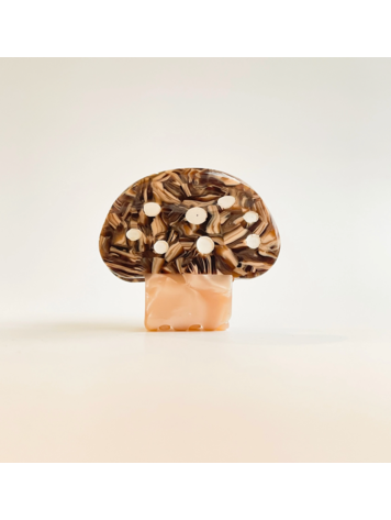 ADORRO Mushroom Claw Clip - Brown