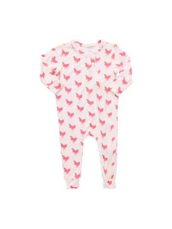 PINK CHICKEN Ruffle Bamboo Romper