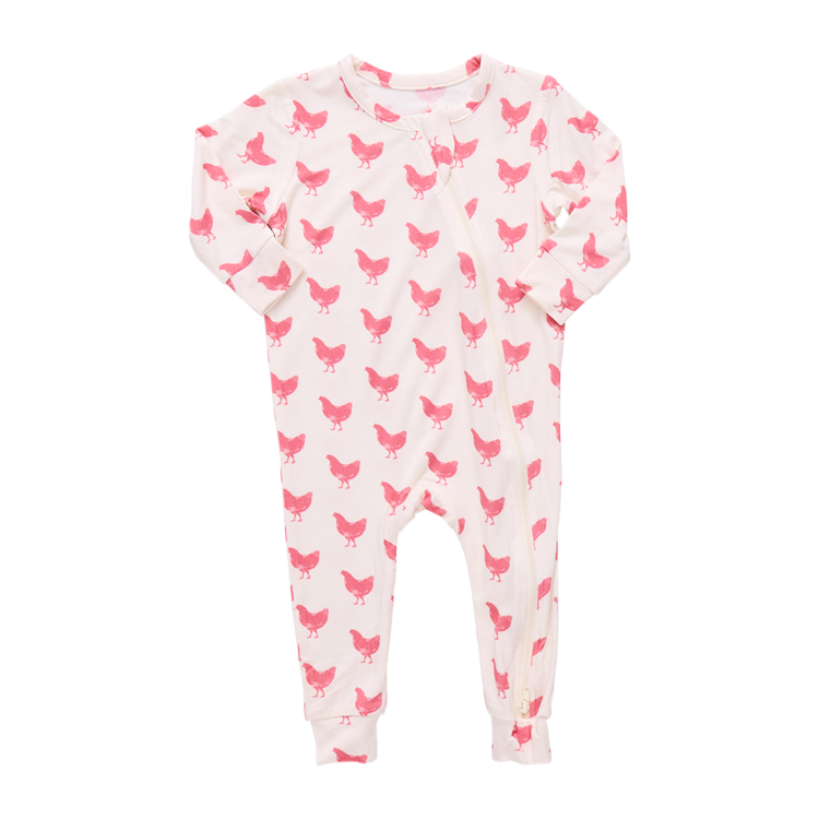 PINK CHICKEN Ruffle Bamboo Romper