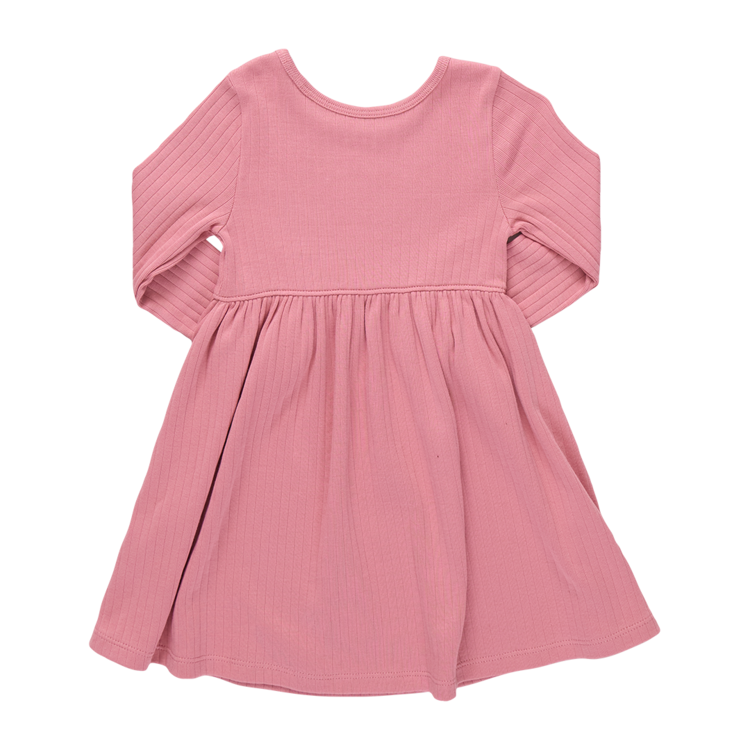 PINK CHICKEN Sunny Long Sleeve Rib Dress