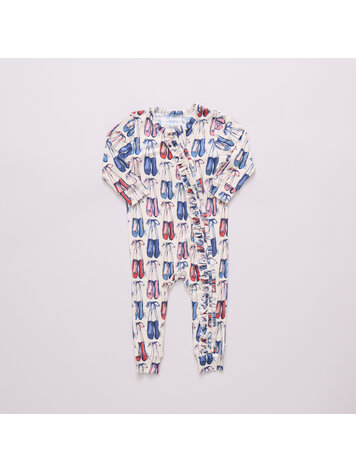 PINK CHICKEN Ruffle Bamboo Romper