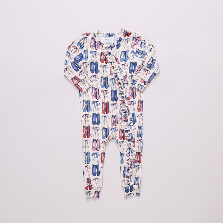 PINK CHICKEN Ruffle Bamboo Romper