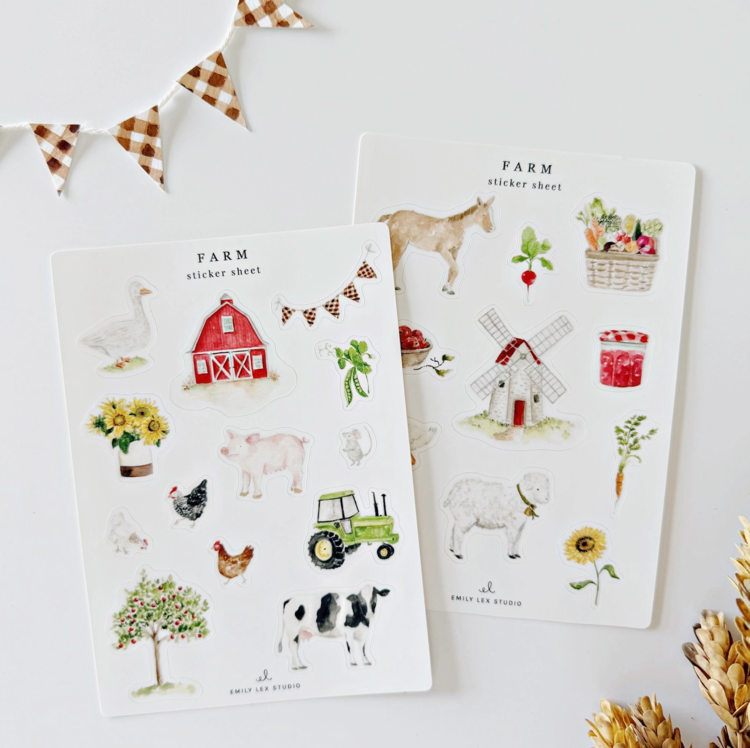 EMILY LEX STUDIO Farm Sticker Sheets