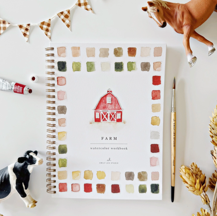 EMILY LEX STUDIO Farm Watercolor Workbook