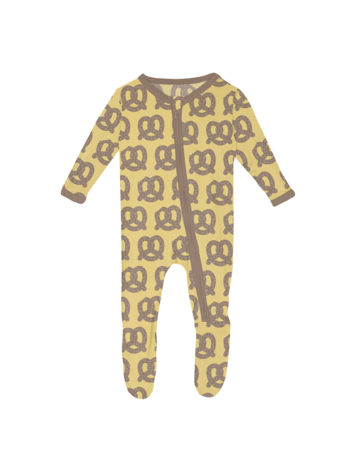 KICKEE PANTS Giant Pretzel 2 Way Zipper Footie