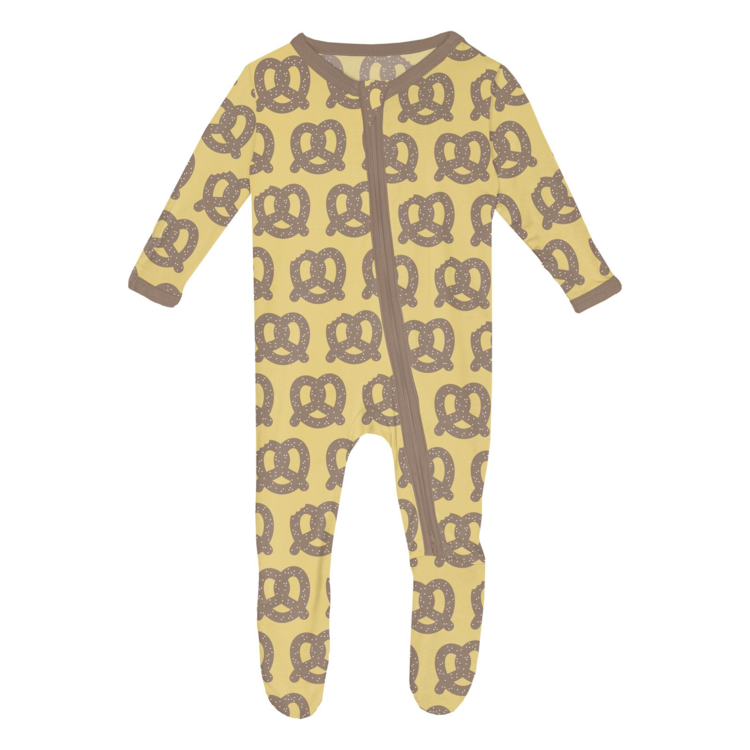 KICKEE PANTS Giant Pretzel 2 Way Zipper Footie