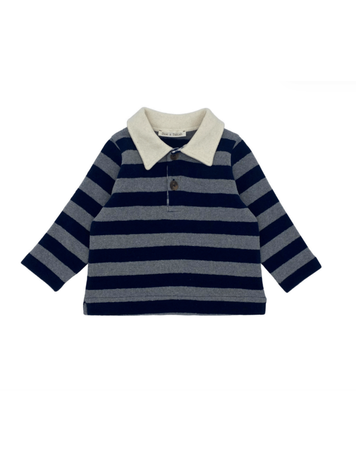 ZHOE + TOBIAH Striped Fleece Polo