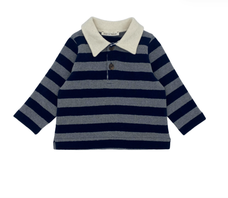 ZHOE + TOBIAH Striped Fleece Polo