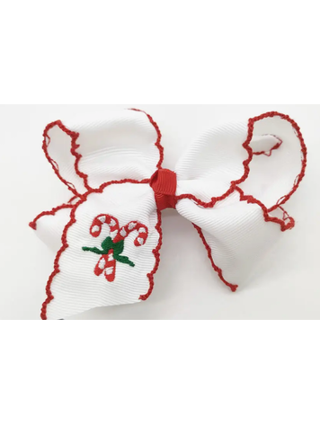 AURAQUISE Embroidered Candy Cane Bow
