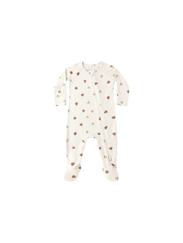 QUINCY MAE Pumpkins Zip Footie