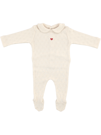 BEBE ORGANIC Red Heart Collar Overall