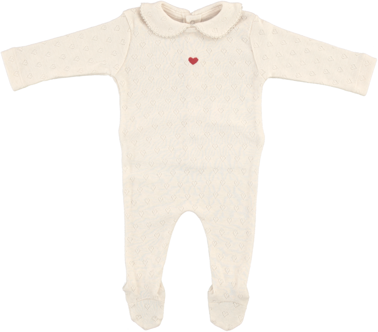 BEBE ORGANIC Red Heart Collar Overall