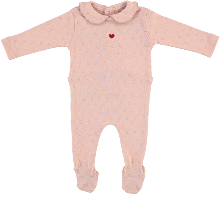 BEBE ORGANIC Red Heart Collar Overalls