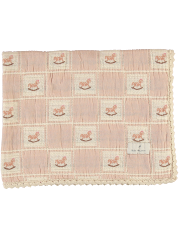 BEBE ORGANIC Rocking Horse Blanket - Mauve