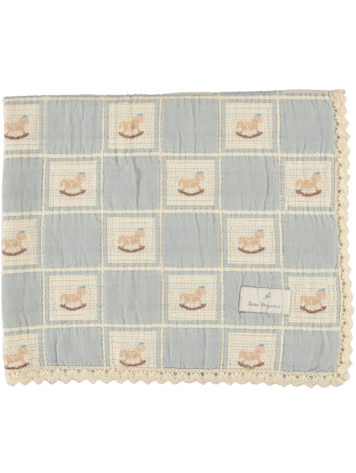 BEBE ORGANIC Rocking Horse Blanket - Blue