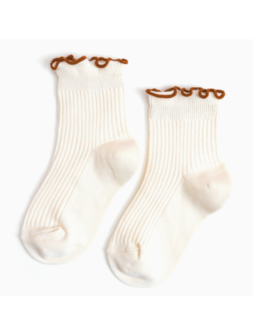LITTLE STOCKING CO Ribbed Trim Midi Socks