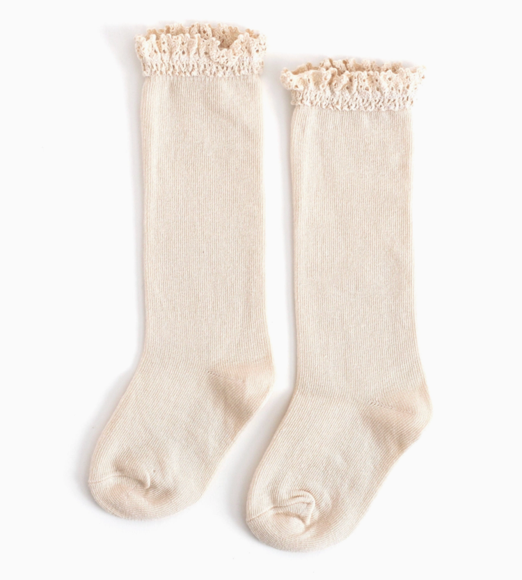 LITTLE STOCKING CO Lace Knee High Socks