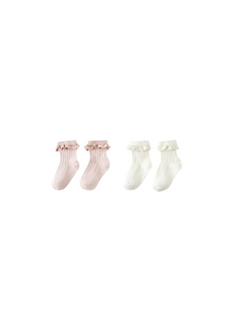 RYLEE AND CRU Lace Trim Socks, 2 Pack