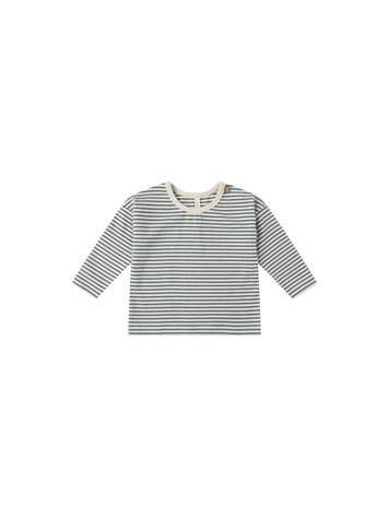 QUINCY MAE Micro Stripe Long Sleeve Tee