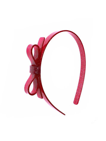 Thin Bow Glitter Red Headband