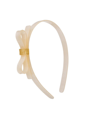 Thin Bow Pearl White Headband