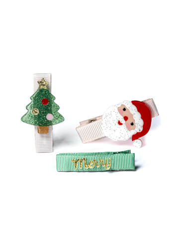 Baby Tree Santa Hair Clips