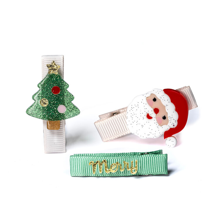 Baby Tree Santa Hair Clips