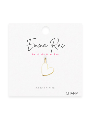 White Heart Sparkle Charm