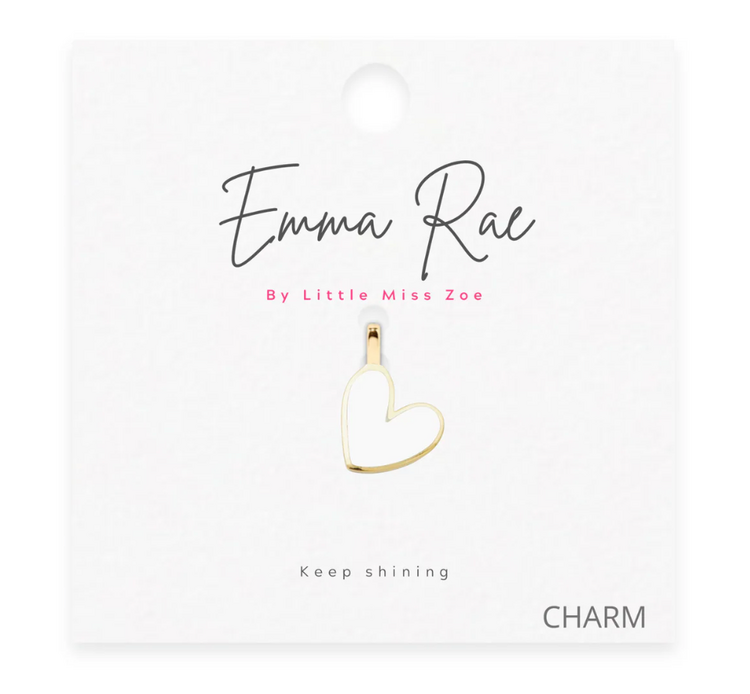 White Heart Sparkle Charm