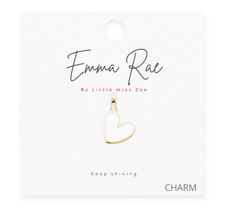 White Heart Sparkle Charm