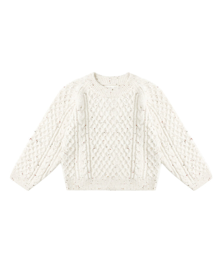 RYLEE AND CRU Cable Knit Speckled Sweater