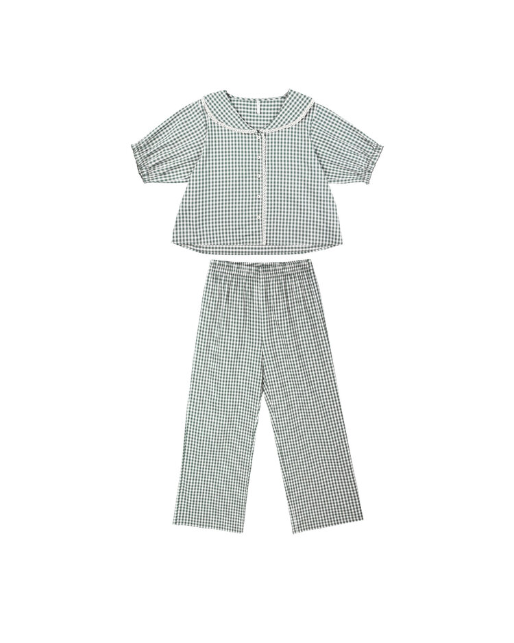 RYLEE AND CRU Ruffle Gingham Pajamas