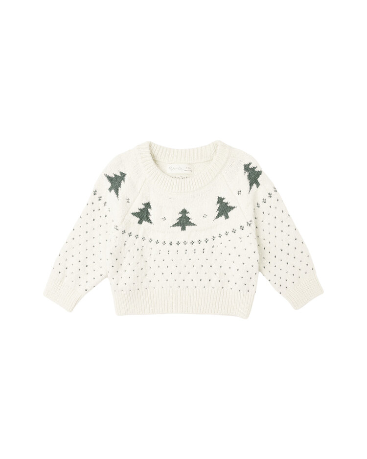 RYLEE AND CRU Fair Isle Trees Baby Sweater