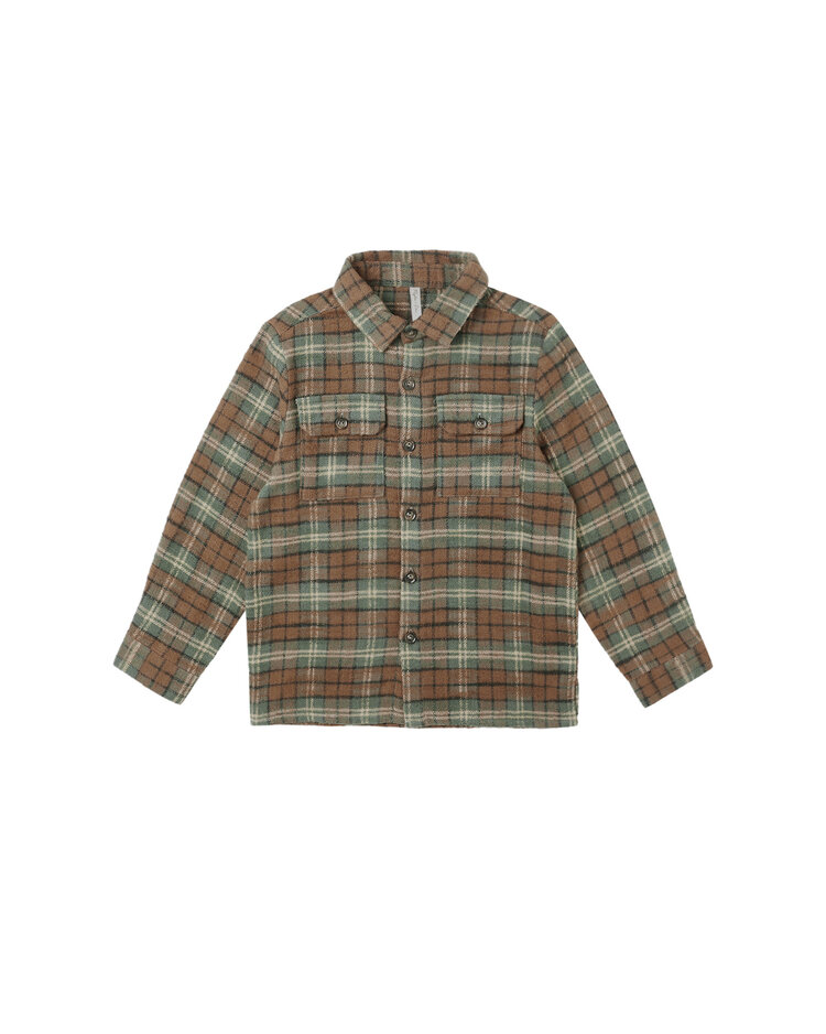 RYLEE AND CRU Pocketed Flannel Holiday Baby Shirt