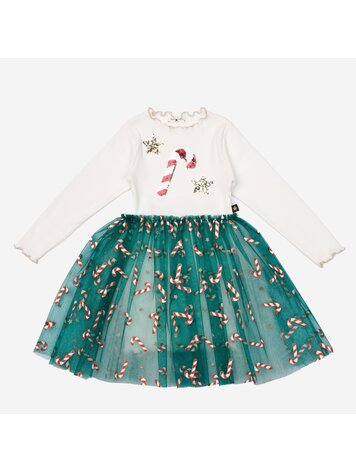 PETITE HAILEY Candy Cane Star Tutu Dress