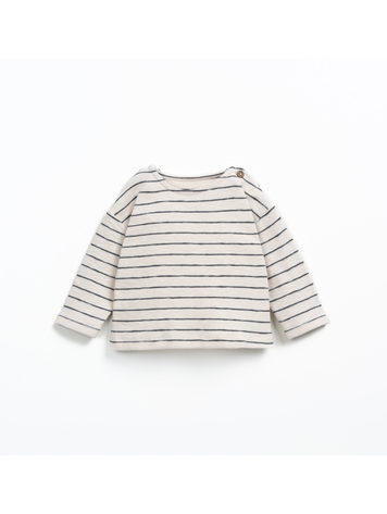 PLAY UP Striped Rib Flame T-shirt