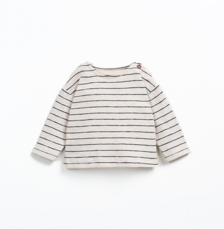 PLAY UP Striped Rib Flame T-shirt