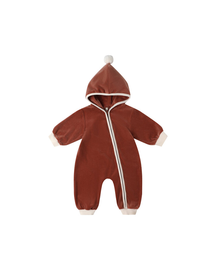 QUINCY MAE Velour Zip Jumpsuit