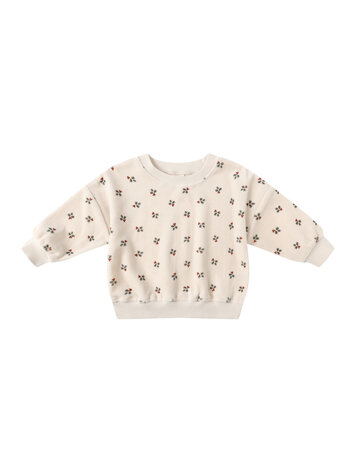 QUINCY MAE Velour Holly Berry Sweatshirt