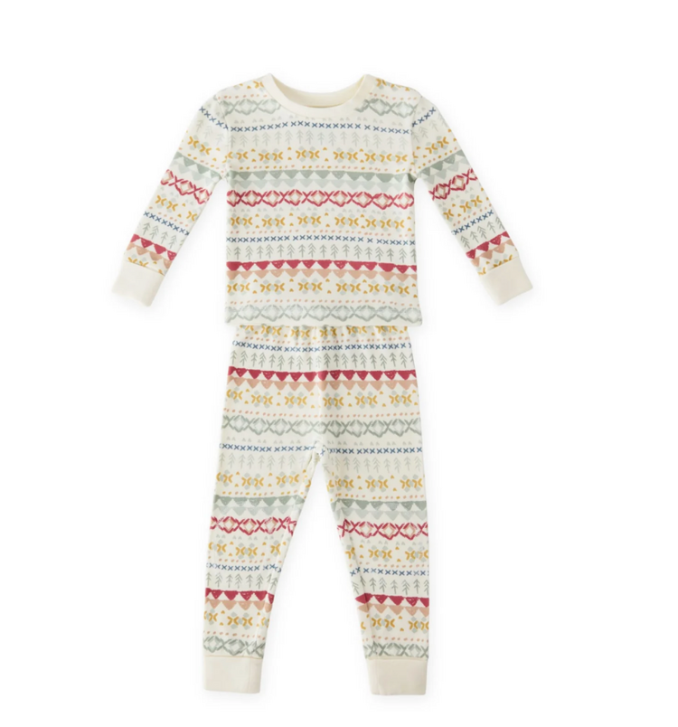 PEHR Fair Isle Ribbed Baby Pajama