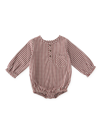 PEHR Gingham Long Sleeve One-Piece