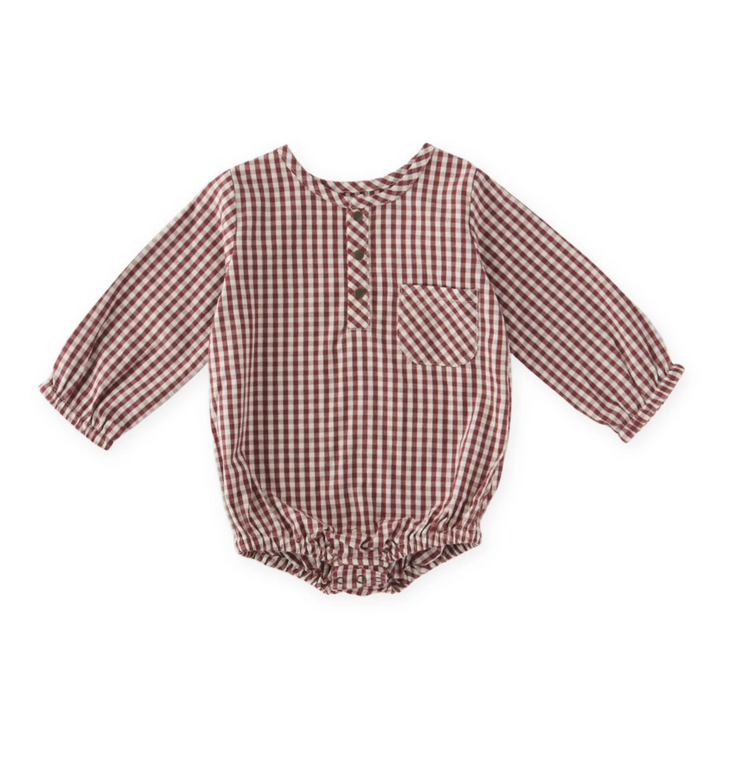 PEHR Gingham Long Sleeve One-Piece