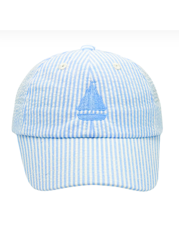 BITS & BOWS Blue Sailboat Hat - 0-2