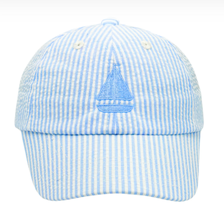 BITS & BOWS Blue Sailboat Hat - 0-2
