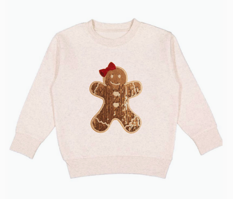 SWEET WINK Gingerbread Sequin Sweatshirt