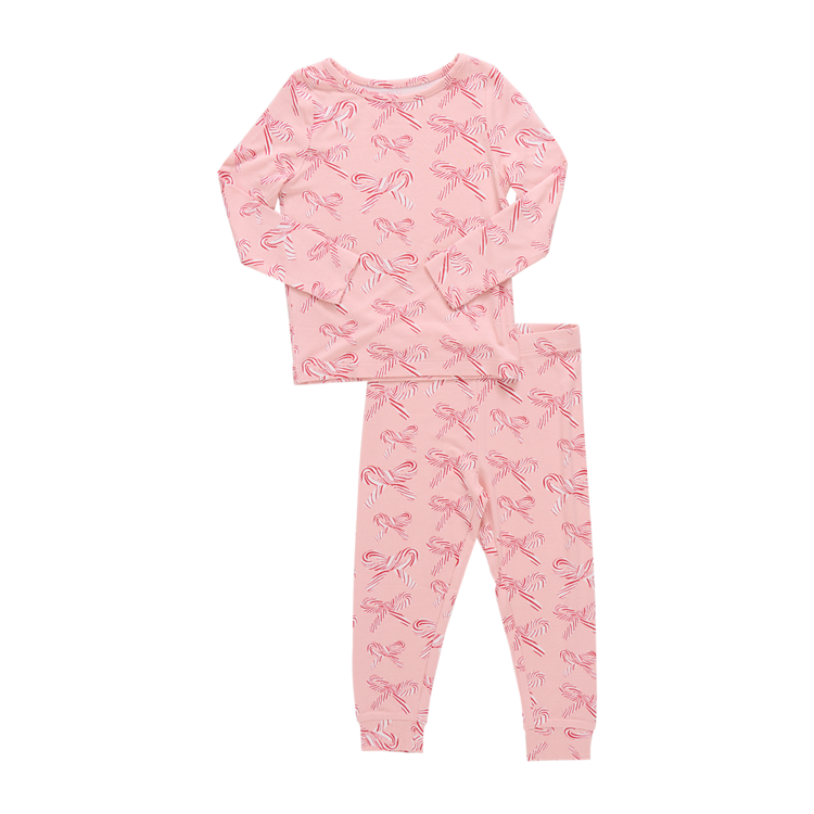 PINK CHICKEN Candy Cane Baby PJ Set