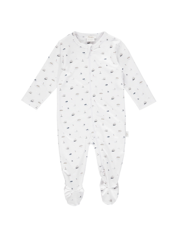 PIMALU Sailboats Zipper Footie